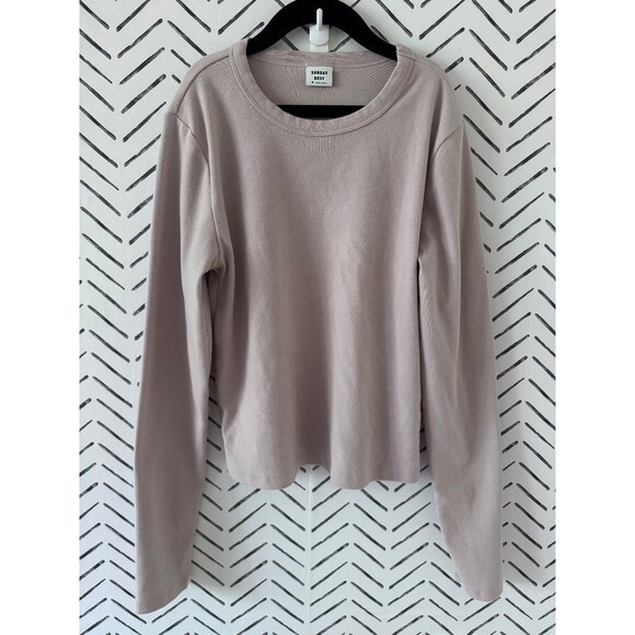 Sunday Best Tops - Sunday Best Light Pink Long Sleeve Crewneck Shirt Size‎ Medium